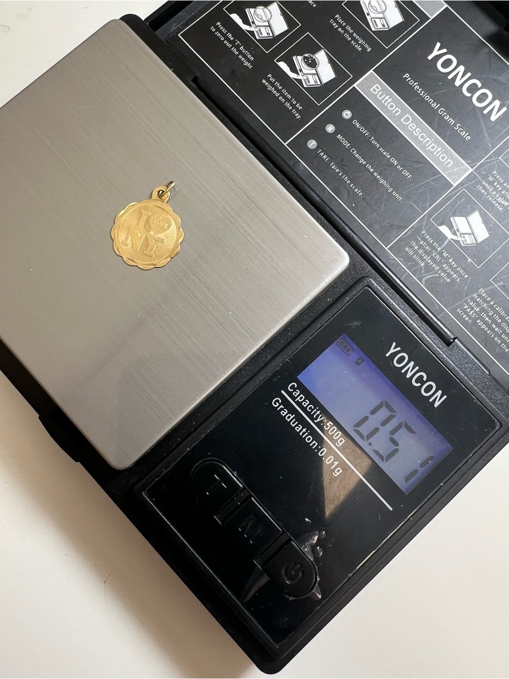 14k yellow gold I love New York Pendant - Picture 3 of 15